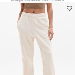 Athleta Forever Fleece High Waisted Joggers, size M, color Bone